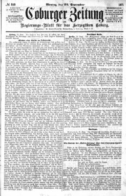 Coburger Zeitung Montag 25. September 1871
