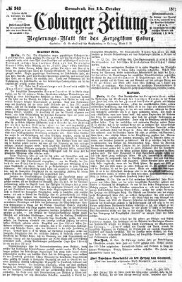 Coburger Zeitung Samstag 14. Oktober 1871