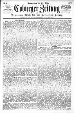 Coburger Zeitung Donnerstag 14. März 1872