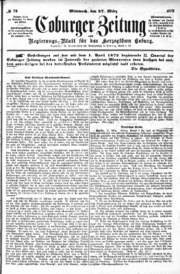 Coburger Zeitung Mittwoch 27. März 1872