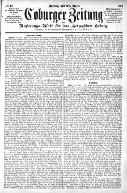 Coburger Zeitung Freitag 26. April 1872