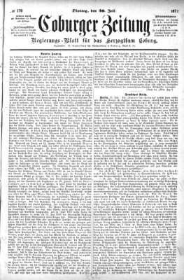 Coburger Zeitung Dienstag 30. Juli 1872