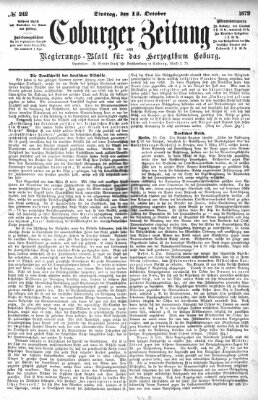 Coburger Zeitung Dienstag 15. Oktober 1872