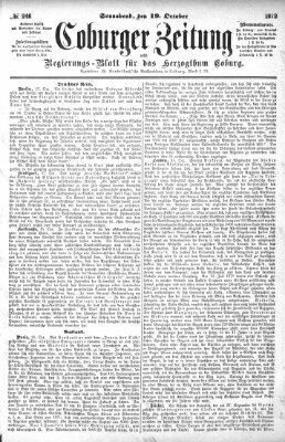 Coburger Zeitung Samstag 19. Oktober 1872