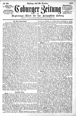 Coburger Zeitung Dienstag 29. Oktober 1872