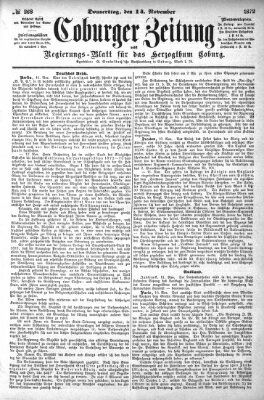 Coburger Zeitung Donnerstag 14. November 1872