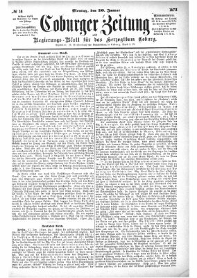 Coburger Zeitung Montag 20. Januar 1873
