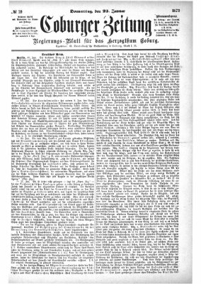 Coburger Zeitung Donnerstag 23. Januar 1873