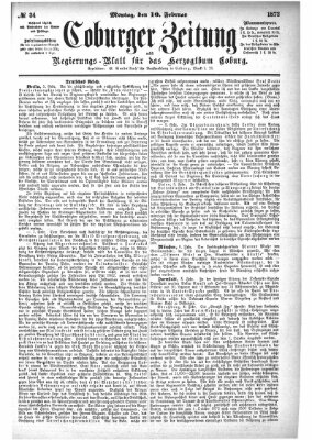 Coburger Zeitung Montag 10. Februar 1873