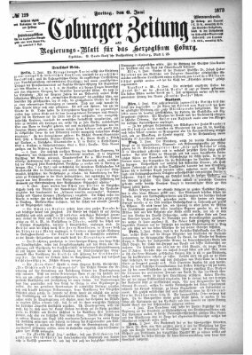 Coburger Zeitung Freitag 6. Juni 1873
