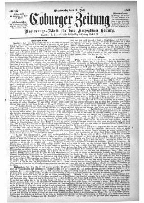Coburger Zeitung Mittwoch 9. Juli 1873