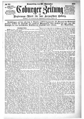 Coburger Zeitung Donnerstag 25. September 1873