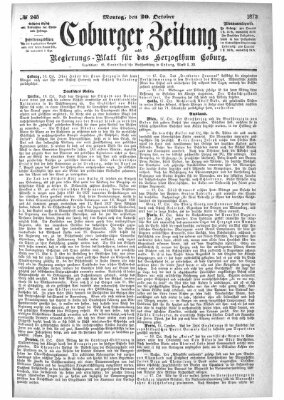 Coburger Zeitung Montag 20. Oktober 1873