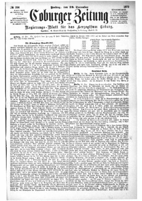 Coburger Zeitung Freitag 19. Dezember 1873