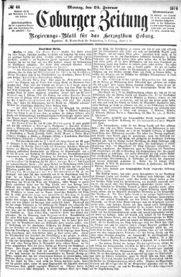 Coburger Zeitung Montag 23. Februar 1874