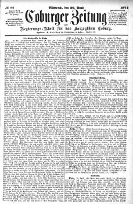 Coburger Zeitung Mittwoch 29. April 1874