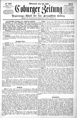 Coburger Zeitung Mittwoch 15. Juli 1874