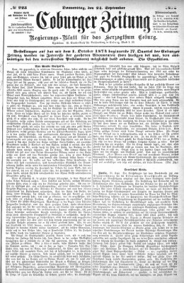Coburger Zeitung Donnerstag 24. September 1874