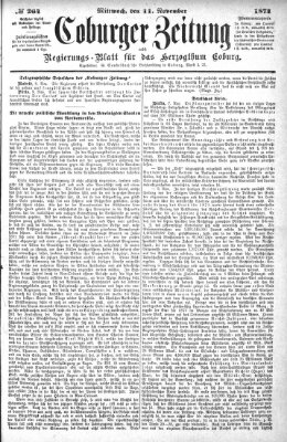 Coburger Zeitung Mittwoch 11. November 1874