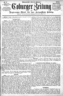 Coburger Zeitung Samstag 9. Januar 1875