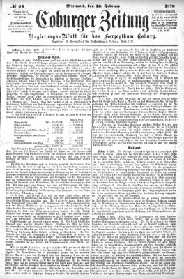 Coburger Zeitung Mittwoch 10. Februar 1875
