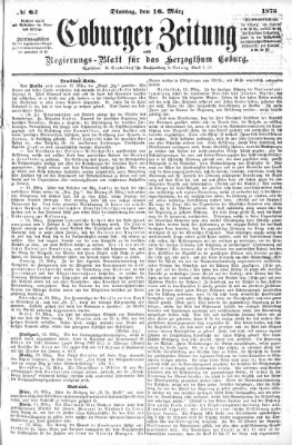 Coburger Zeitung Dienstag 16. März 1875