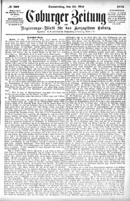 Coburger Zeitung Donnerstag 13. Mai 1875
