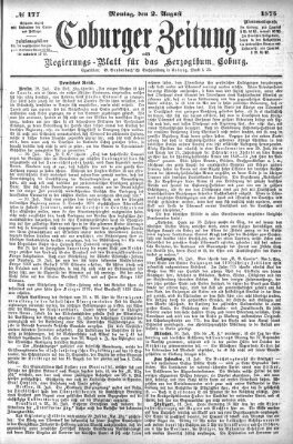 Coburger Zeitung Montag 2. August 1875