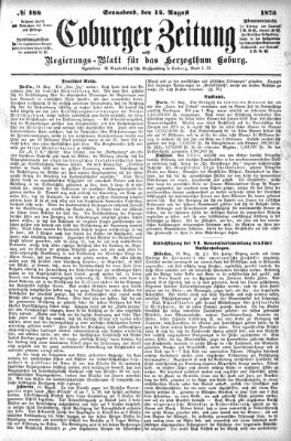 Coburger Zeitung Samstag 14. August 1875