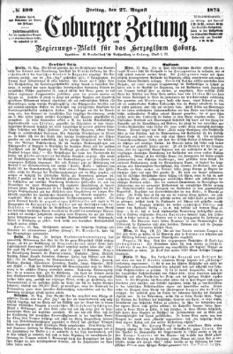 Coburger Zeitung Freitag 27. August 1875