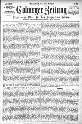 Coburger Zeitung Samstag 28. August 1875