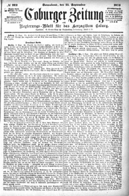 Coburger Zeitung Samstag 11. September 1875