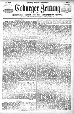 Coburger Zeitung Freitag 12. November 1875
