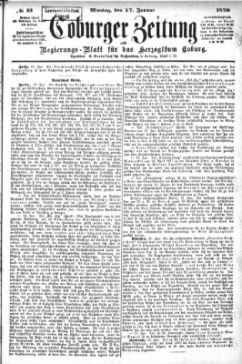 Coburger Zeitung Montag 17. Januar 1876
