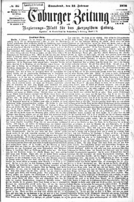 Coburger Zeitung Samstag 12. Februar 1876