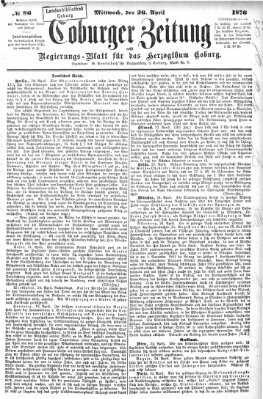 Coburger Zeitung Mittwoch 26. April 1876