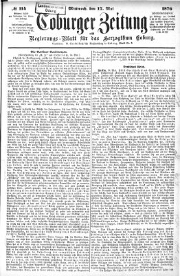 Coburger Zeitung Mittwoch 17. Mai 1876