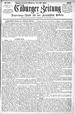 Coburger Zeitung Montag 12. Juni 1876