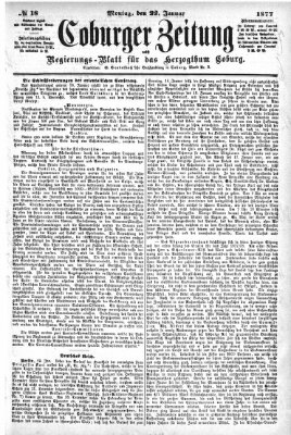 Coburger Zeitung Montag 22. Januar 1877