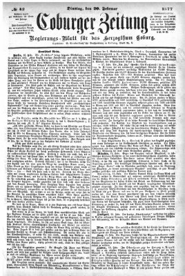 Coburger Zeitung Dienstag 20. Februar 1877