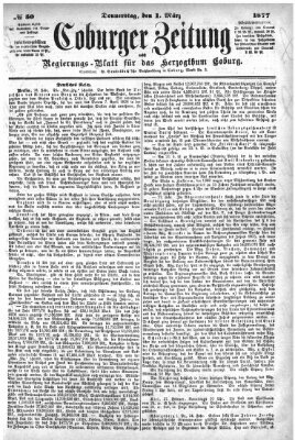 Coburger Zeitung Donnerstag 1. März 1877