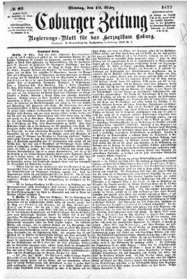 Coburger Zeitung Montag 19. März 1877