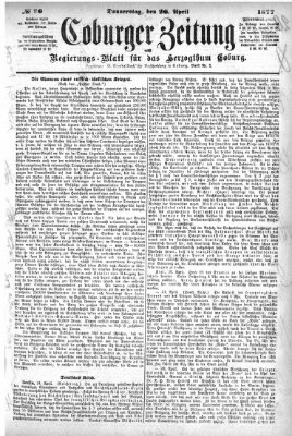 Coburger Zeitung Donnerstag 26. April 1877