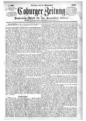 Coburger Zeitung Dienstag 4. September 1877