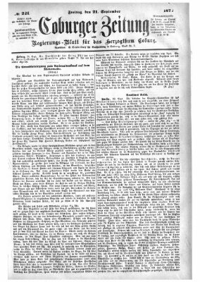 Coburger Zeitung Freitag 21. September 1877