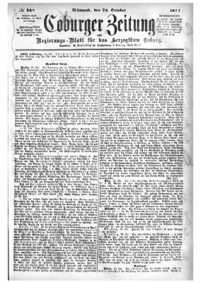 Coburger Zeitung Mittwoch 24. Oktober 1877