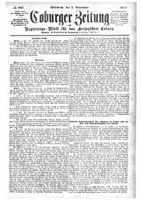 Coburger Zeitung Mittwoch 7. November 1877