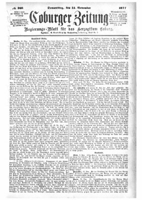 Coburger Zeitung Donnerstag 15. November 1877