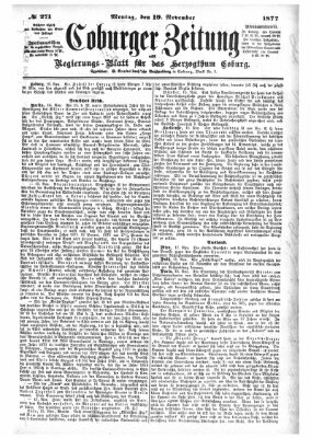 Coburger Zeitung Montag 19. November 1877