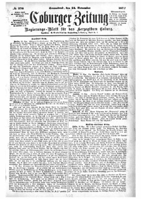 Coburger Zeitung Samstag 24. November 1877